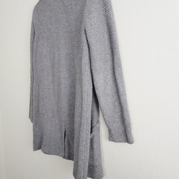 ANTHROPOLOGIE Angel Of The North Grey Chunky Cable Knit Cardigan Sweater - Picture 7 of 8